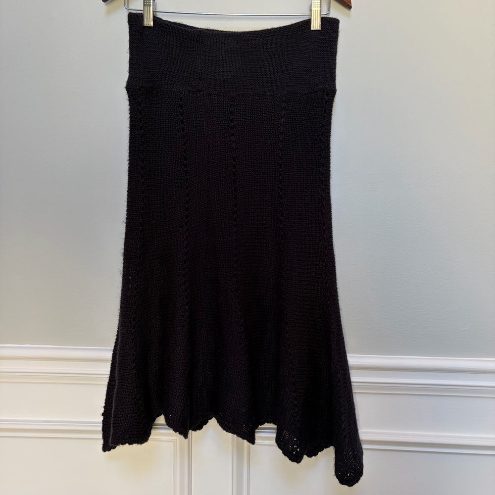Free People Black Crochet Lined Skirt M